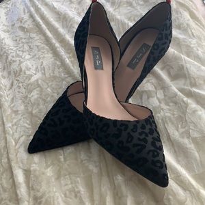 SJP black leopard heels